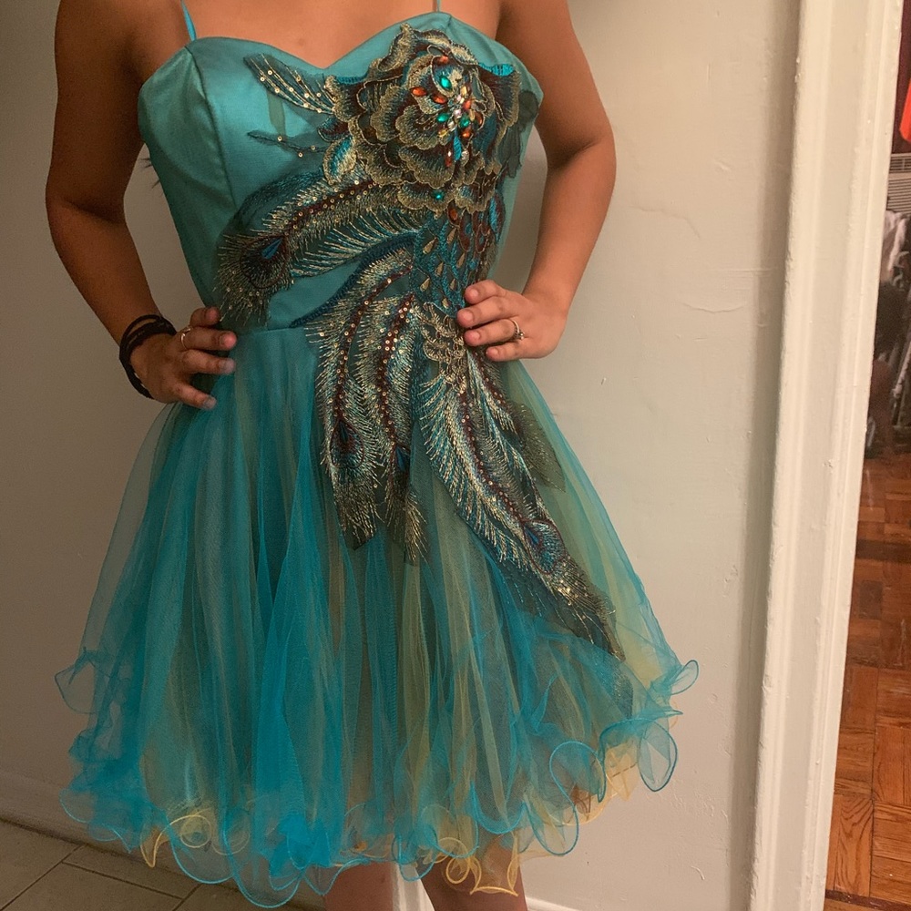 Dave & Johnny Peacock Sweet Sixteen Dress